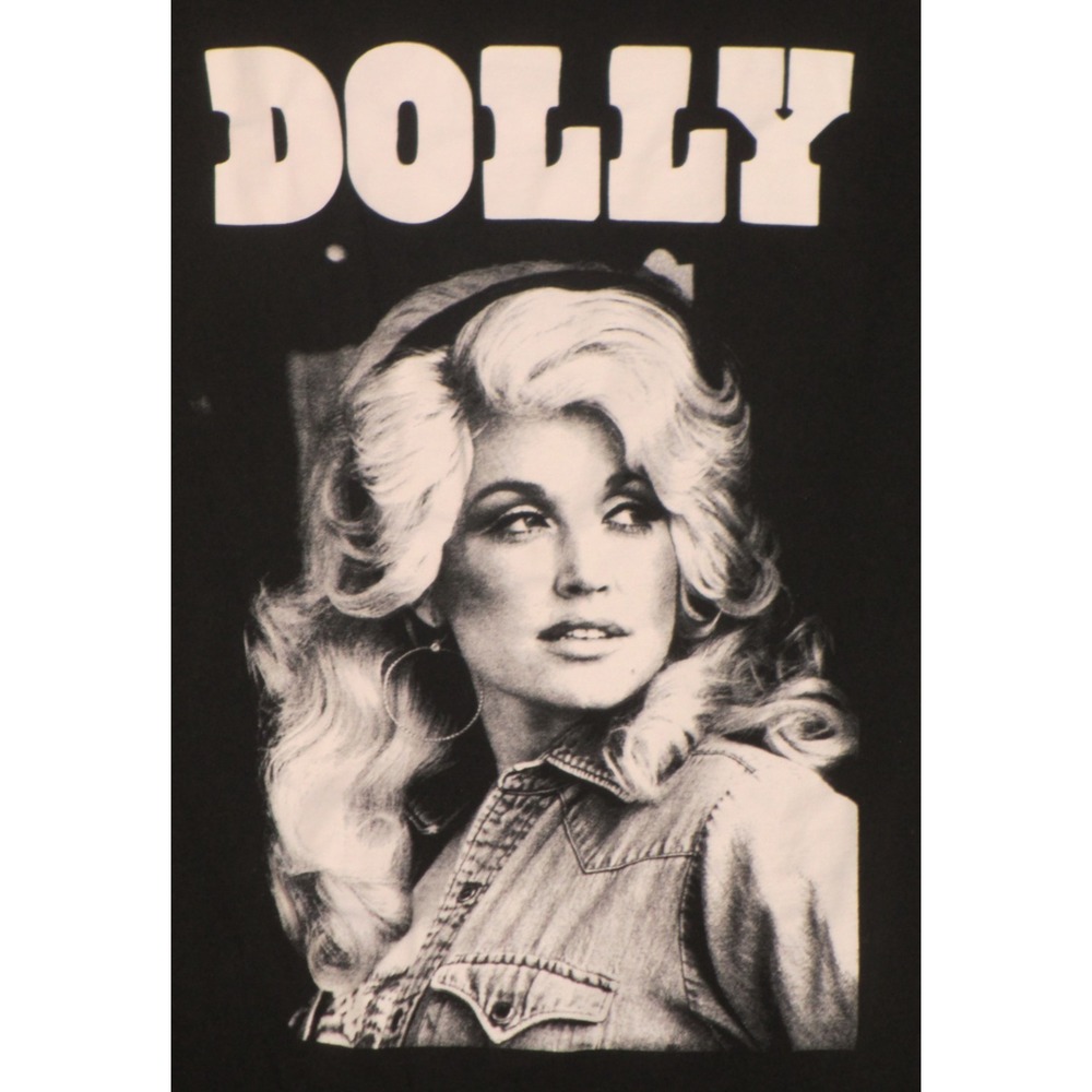 Dolly Parton Portrait Graphic Men's Tee Black XL Country Legend
